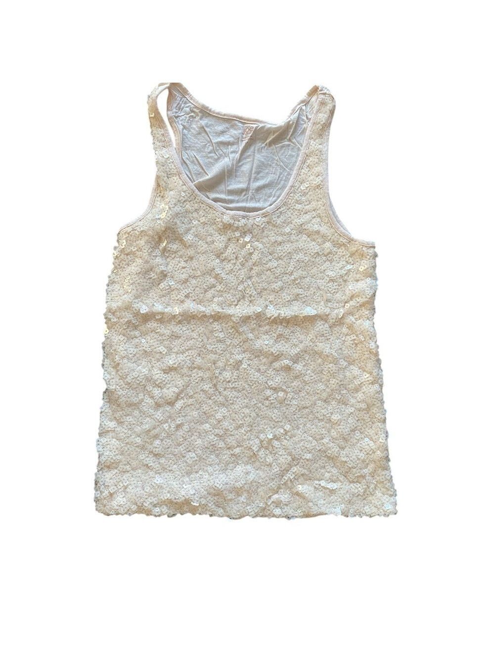 Joe Fresh Peach Sequin Tank Top Small